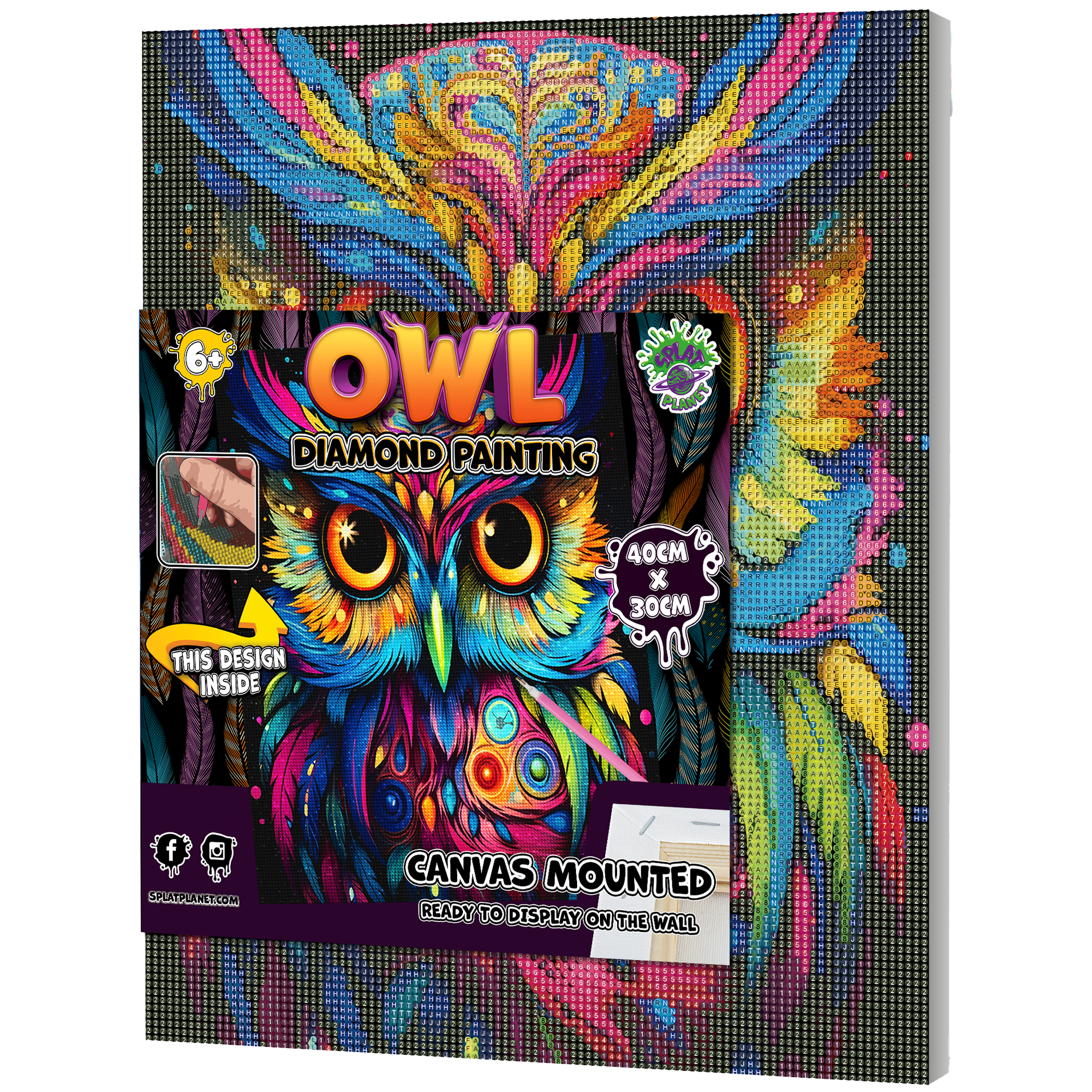 Diamond Painting 30 x 40, ugle