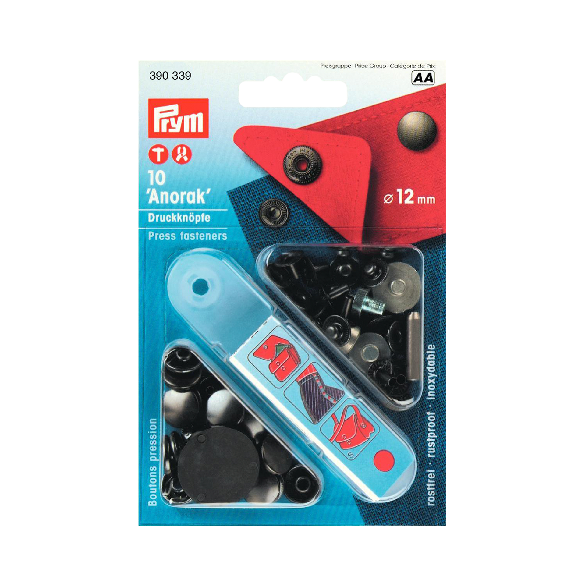 Prym Trykknapper, svartoksidert