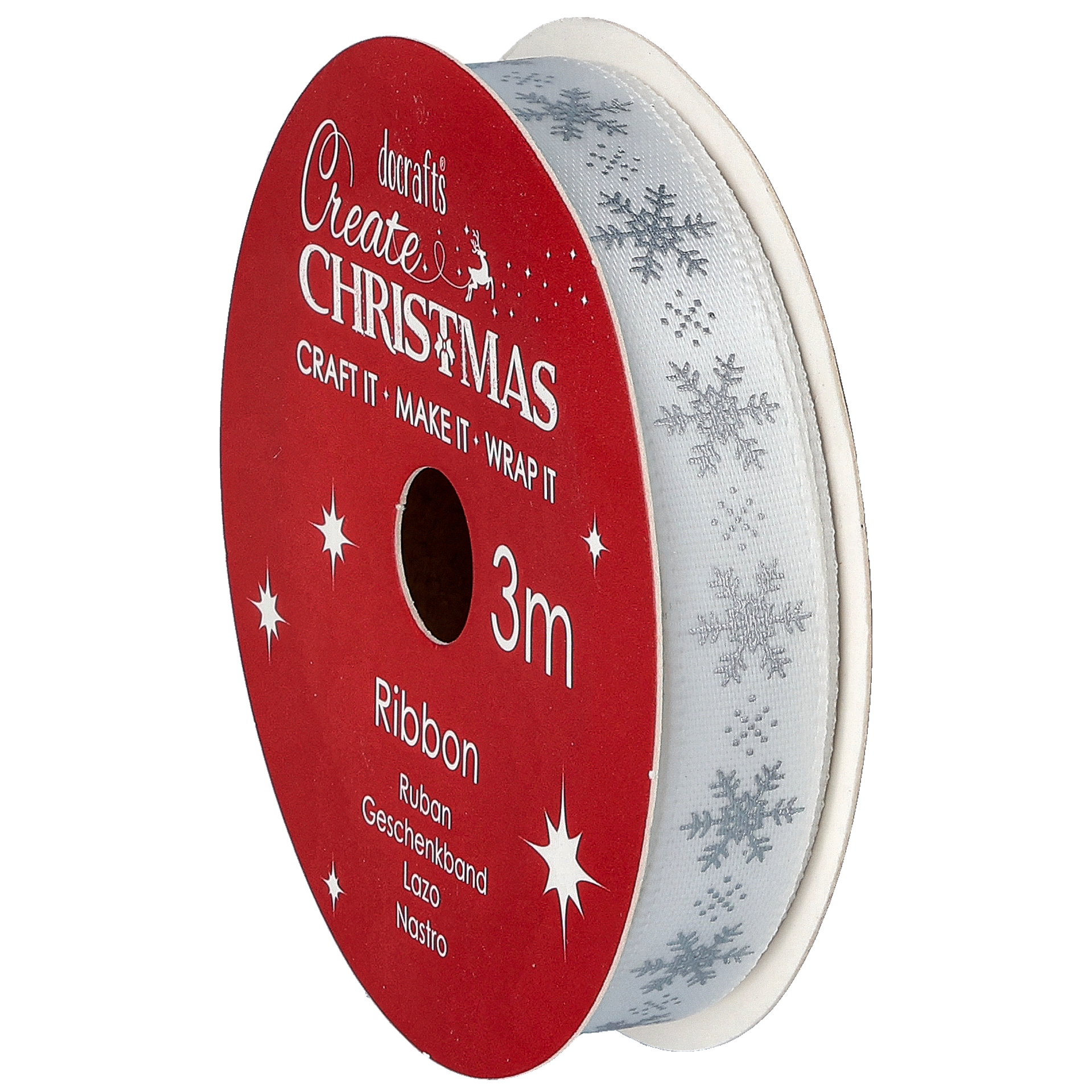 Satinbånd Jul, snefnug