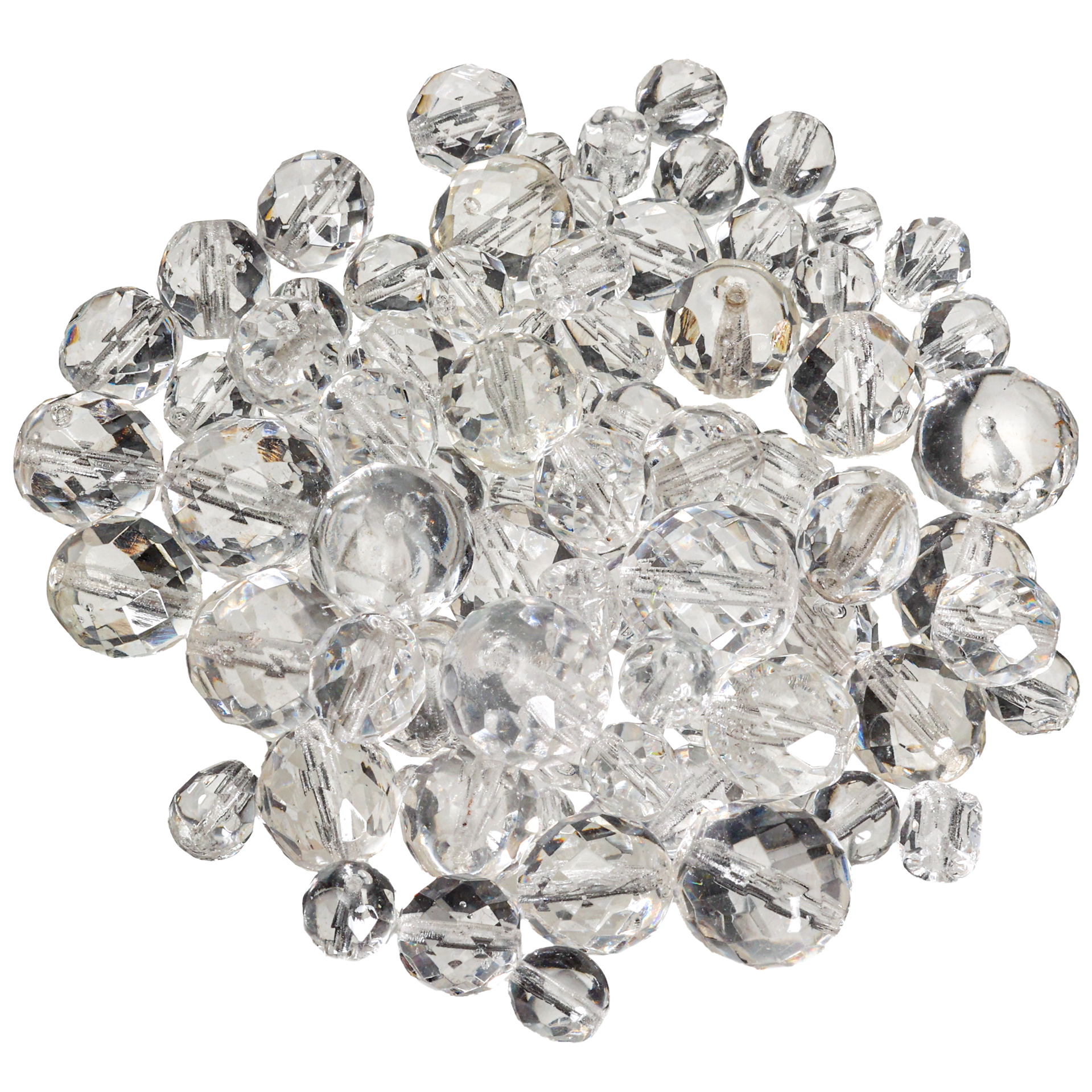 Facetteret glasperler, krystal