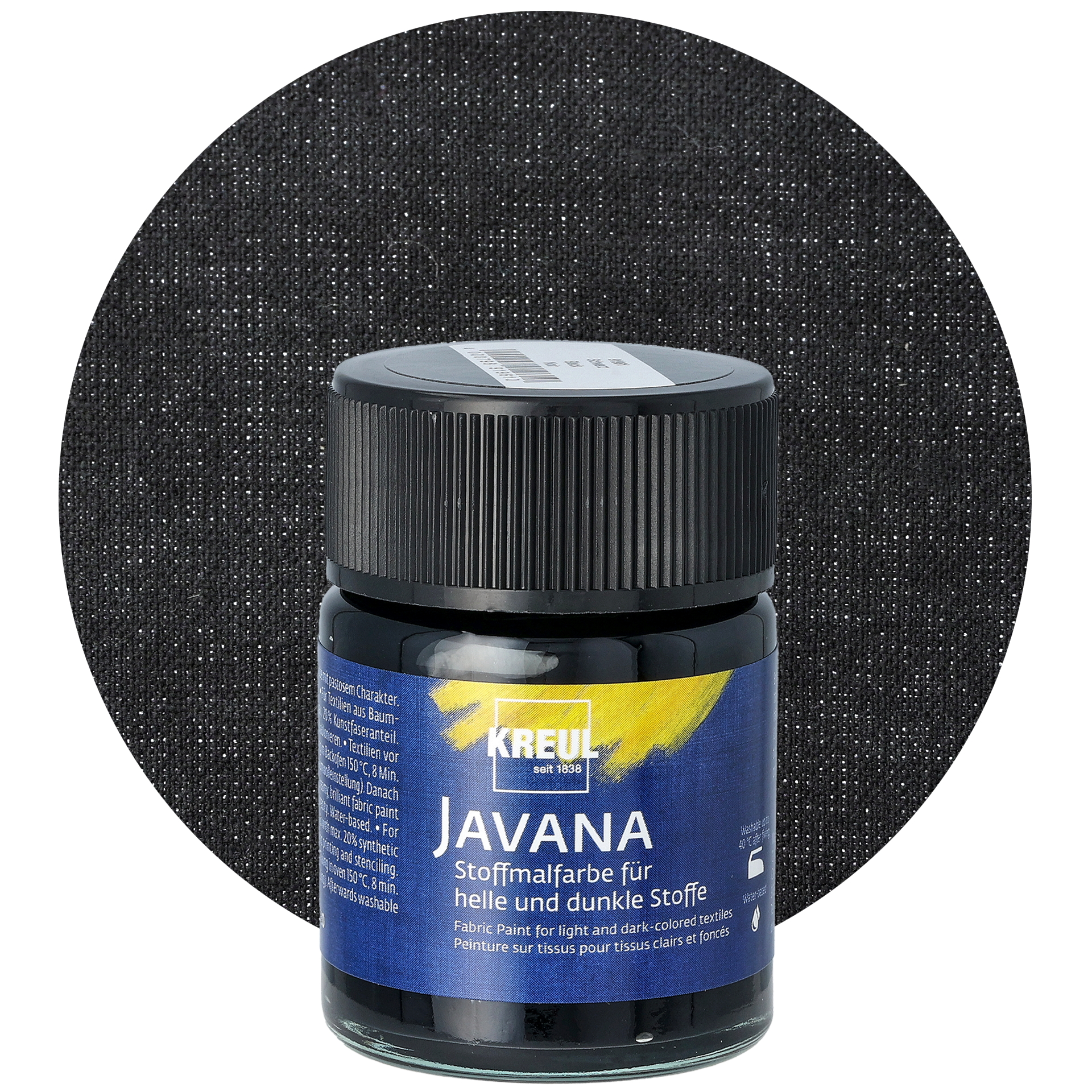 Textilfärg för ljusa och mörka tyger, svart