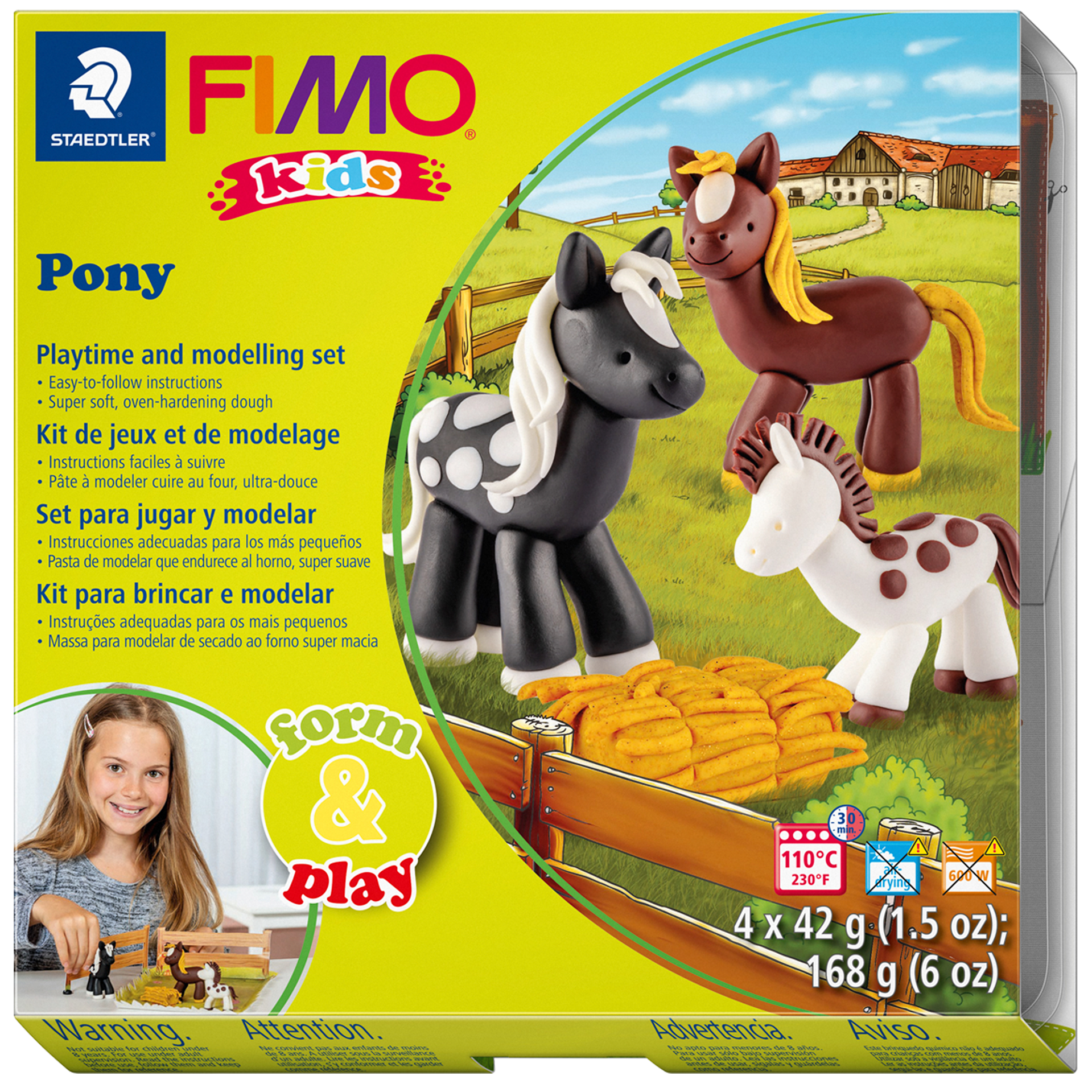 Barnset FIMO-lera, ponny