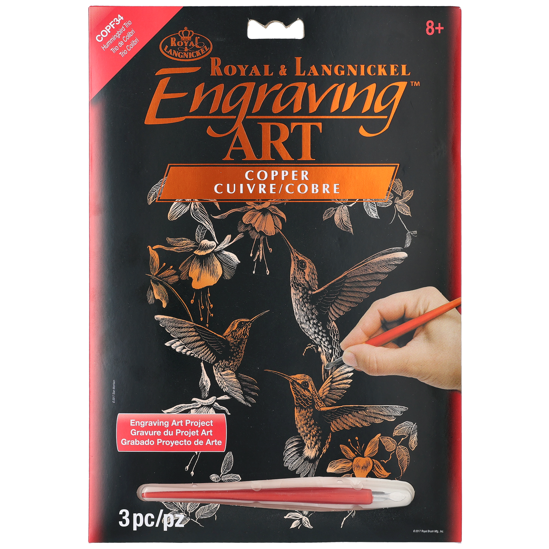 Skrabekunst kobber, Kolibri