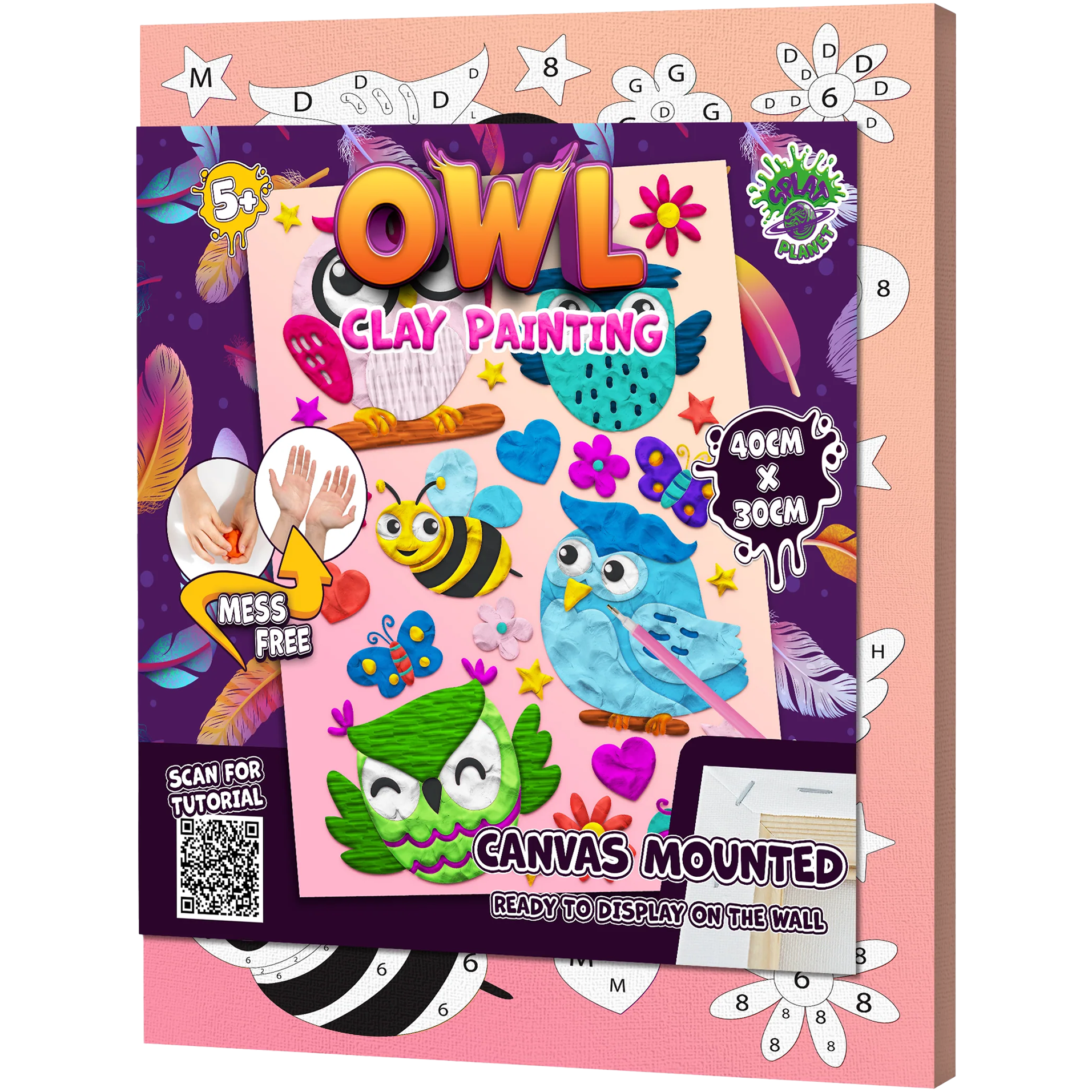 Maalaa savella 40 x 30, pöllöt