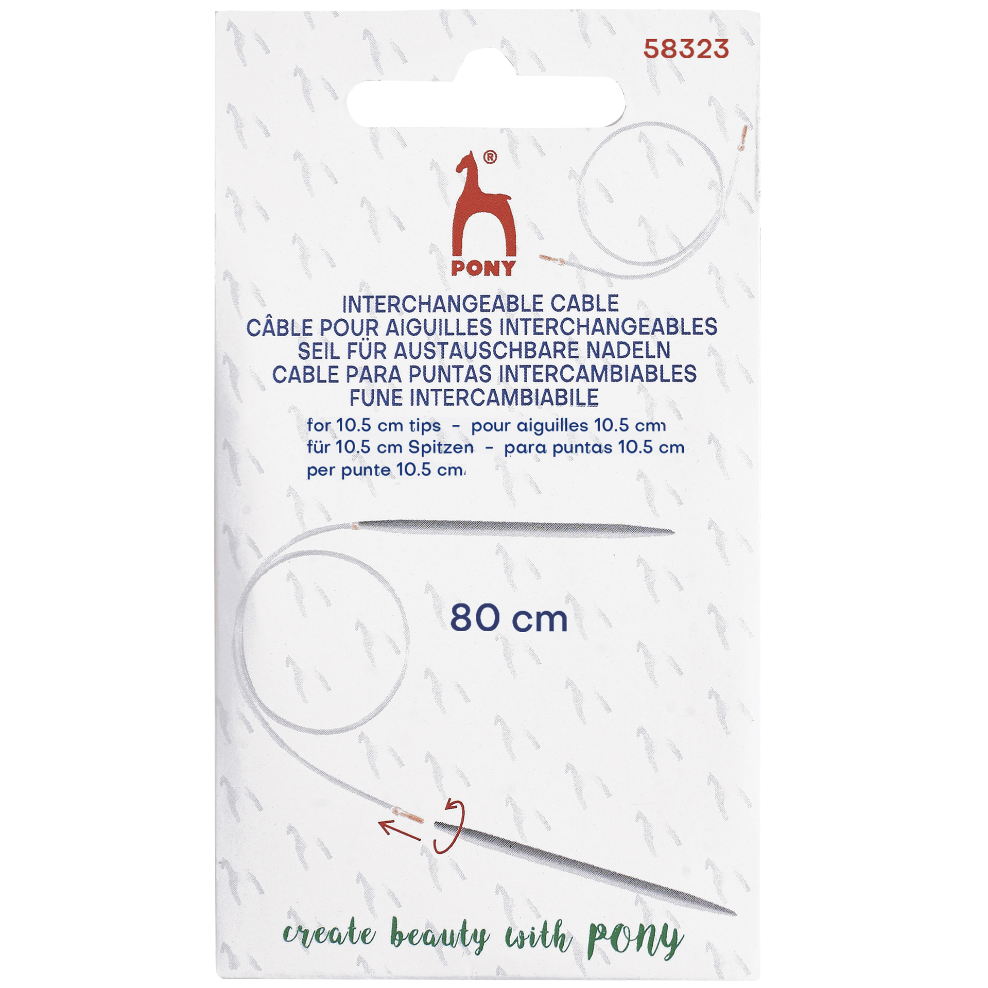 Pony Kabel för ändstickor 10,5 cm, 80 cm