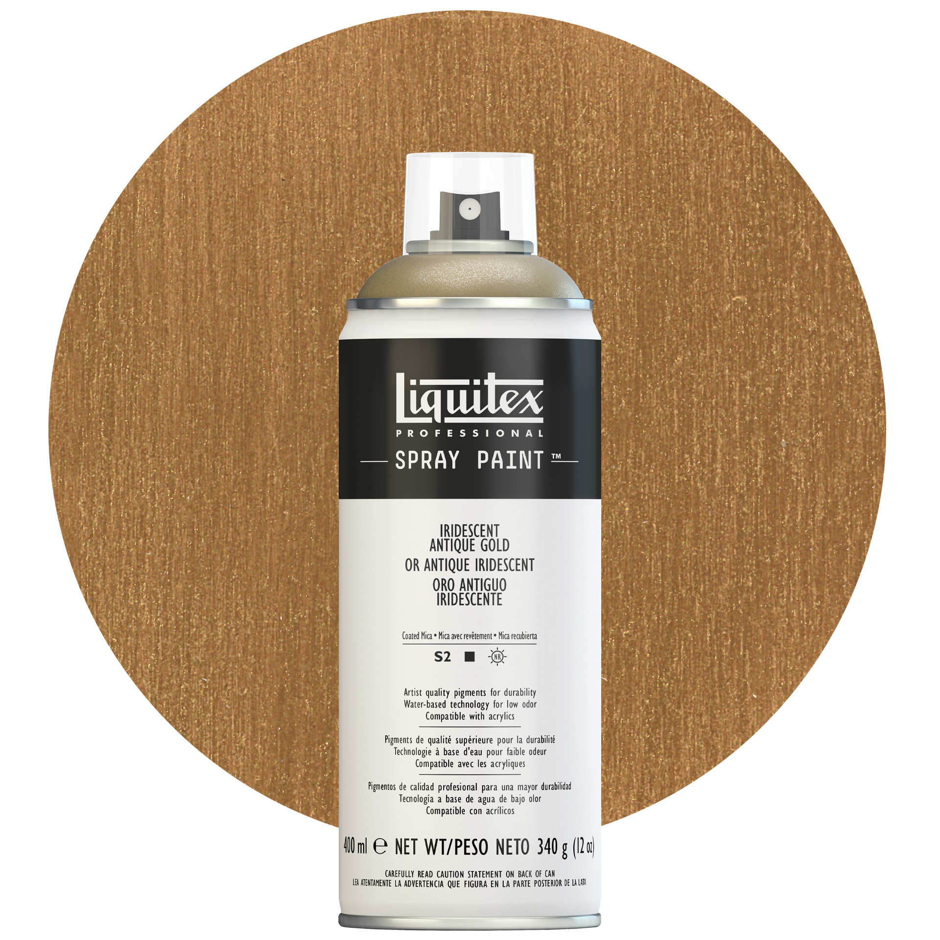 Spraymaling Liquitex, antique gold