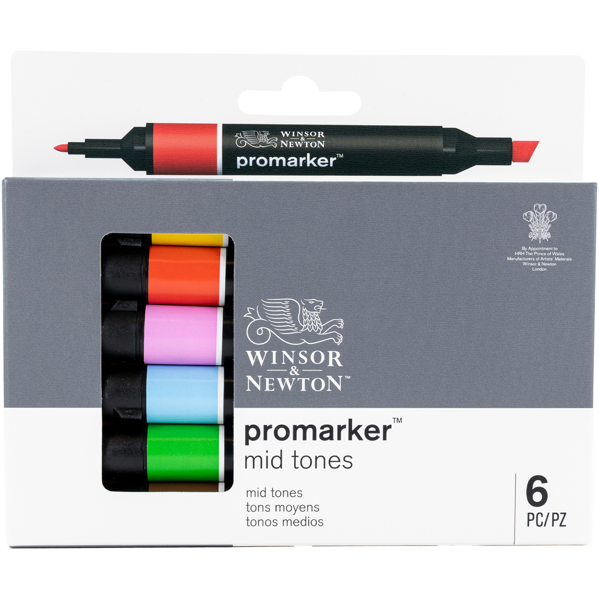 Promarker 6 sett, mid tones