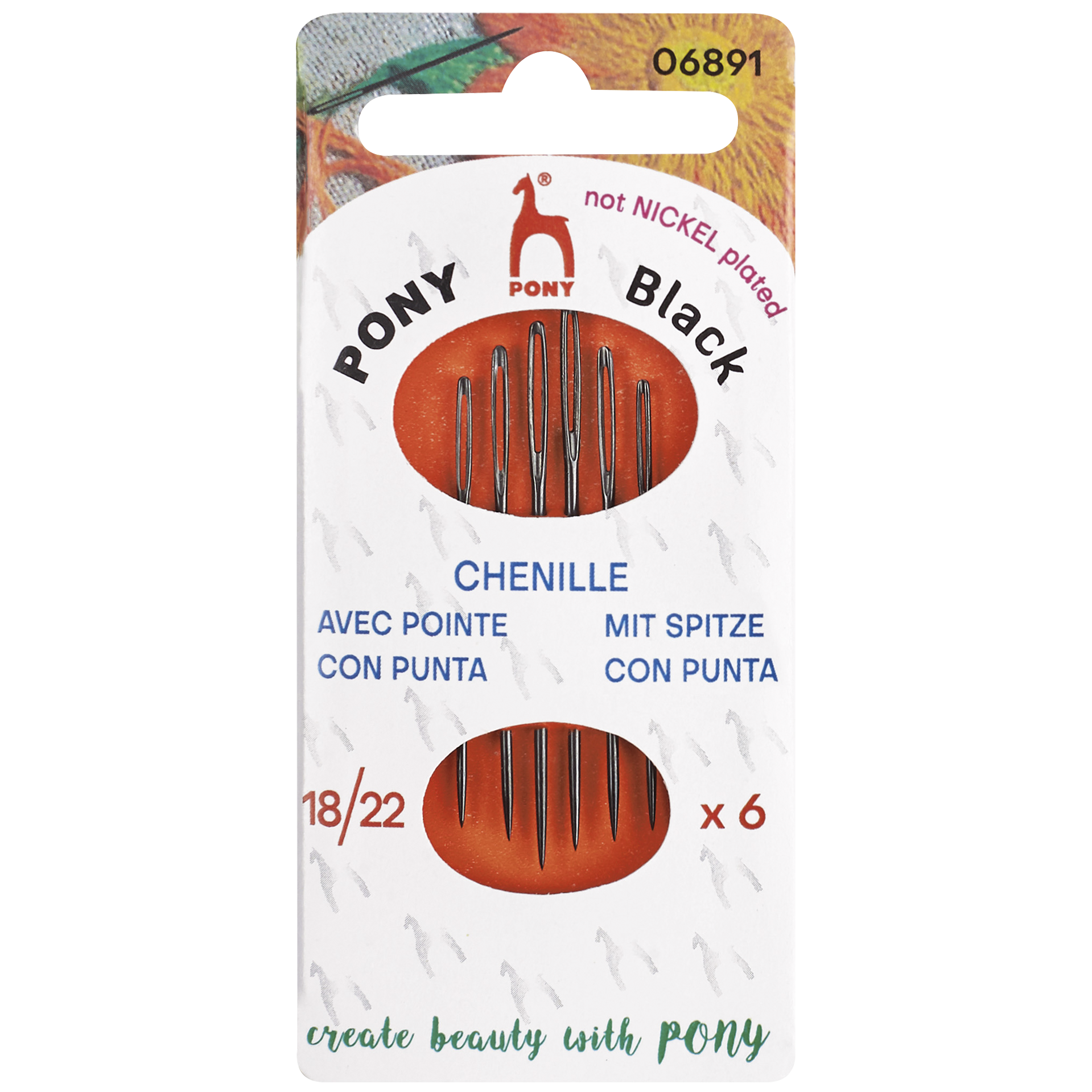 Pony Chenillenåler nikkelfri, nr 18-22