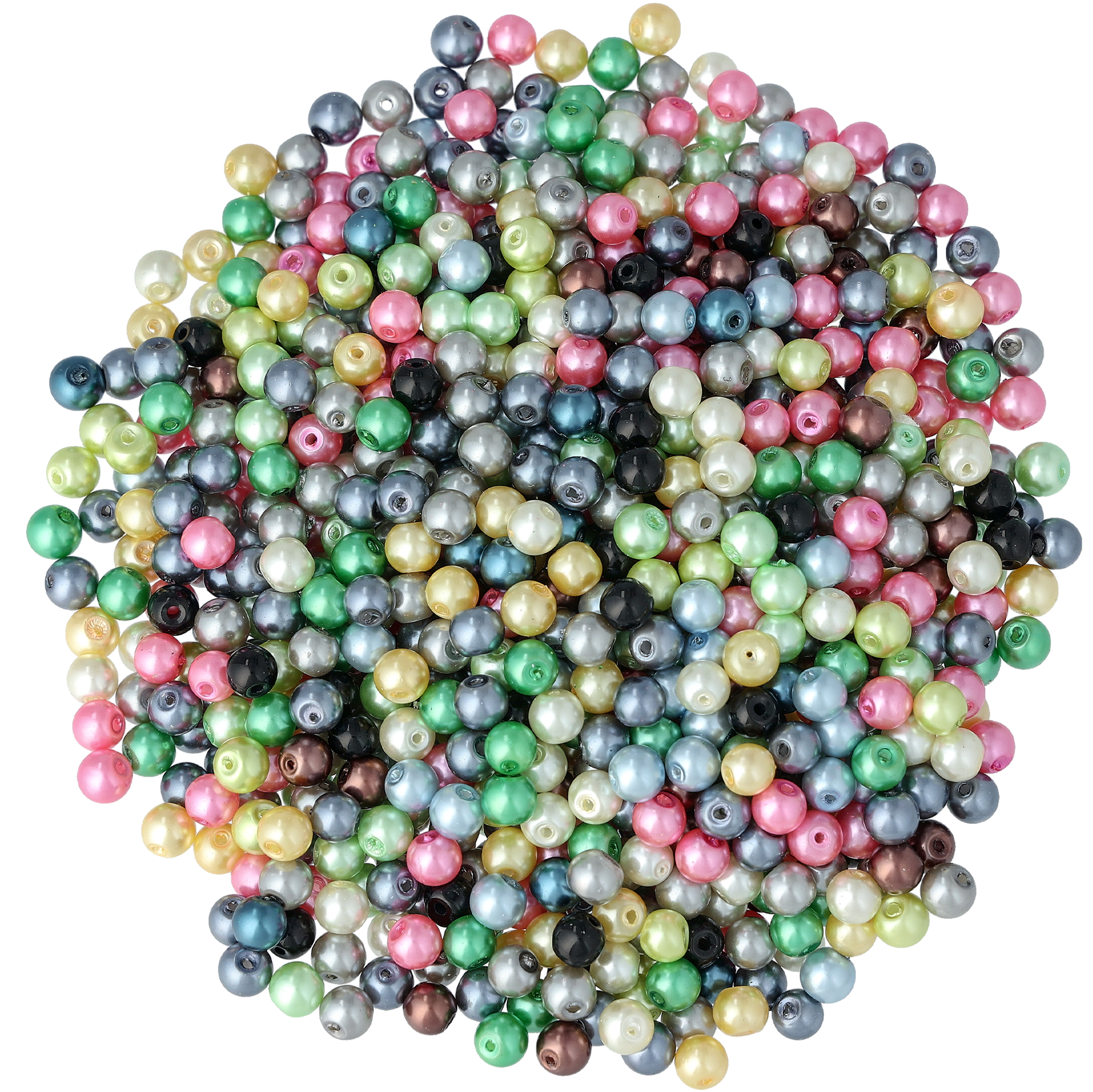 Voksede glassperler 6 mm