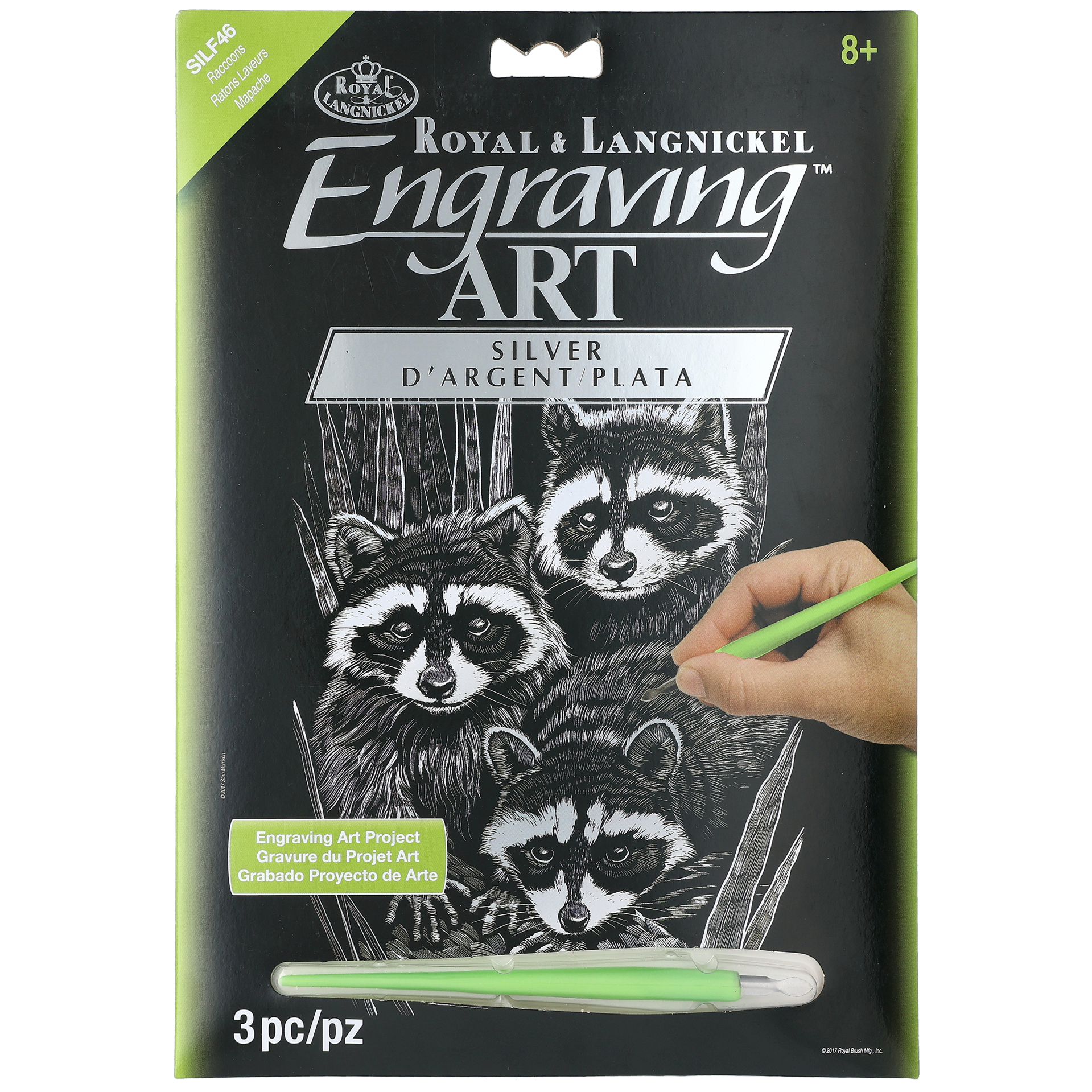 Skrabekunst i sølv, Vaskebjørn