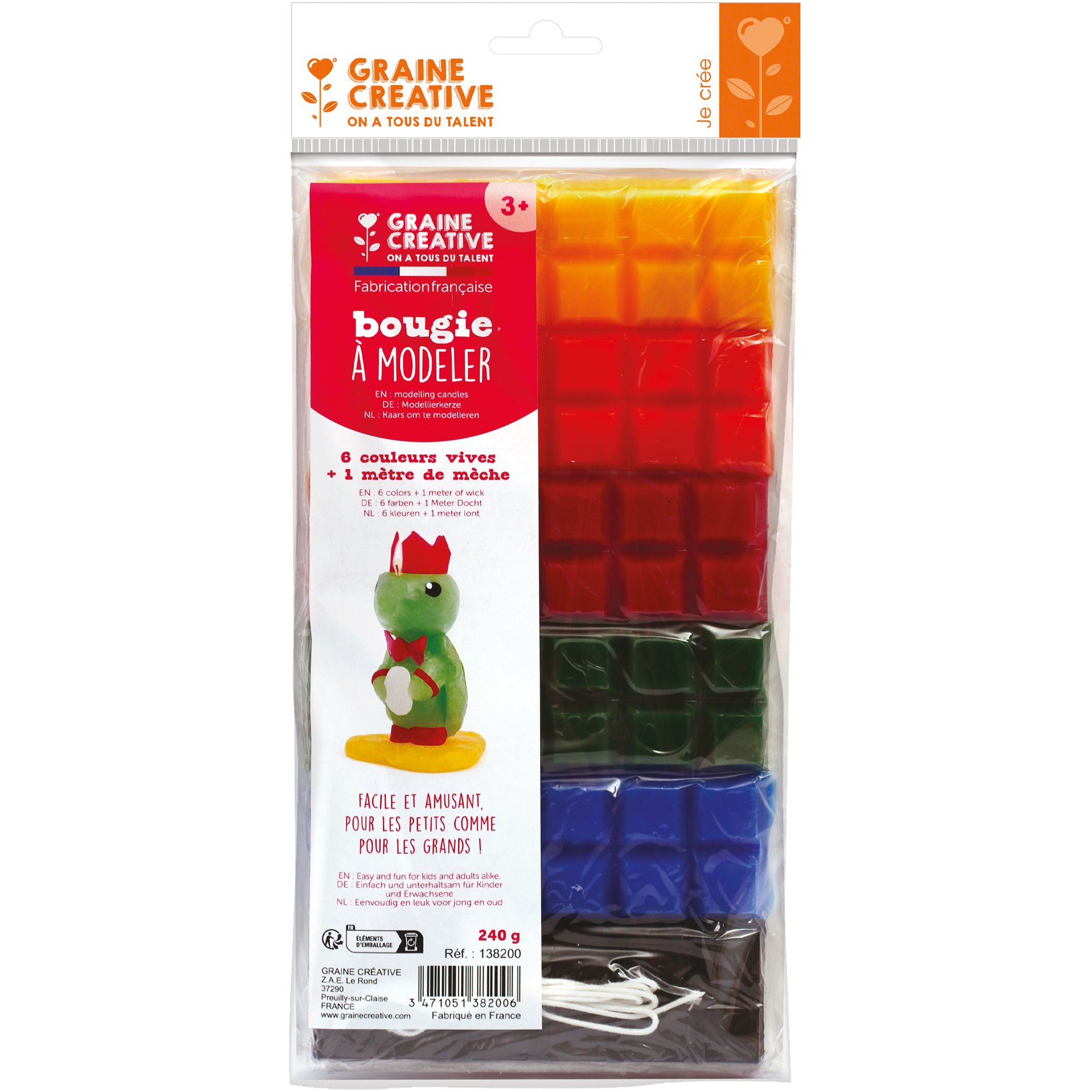 Modelleringsvoks til lysfremstilling