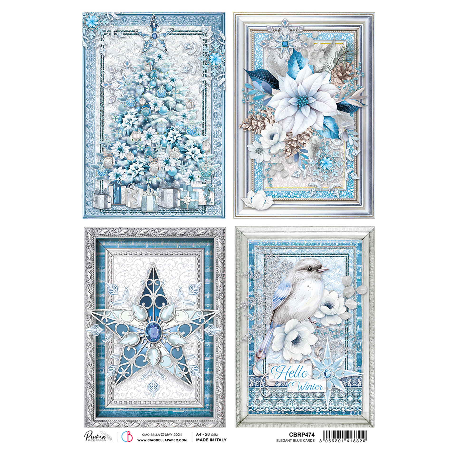 Decoupage-rispapir, Elegance blue