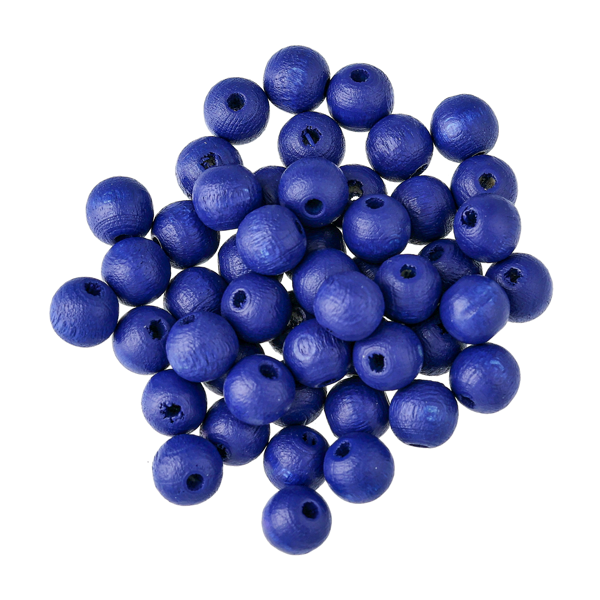 Träpärlor, mörkblå