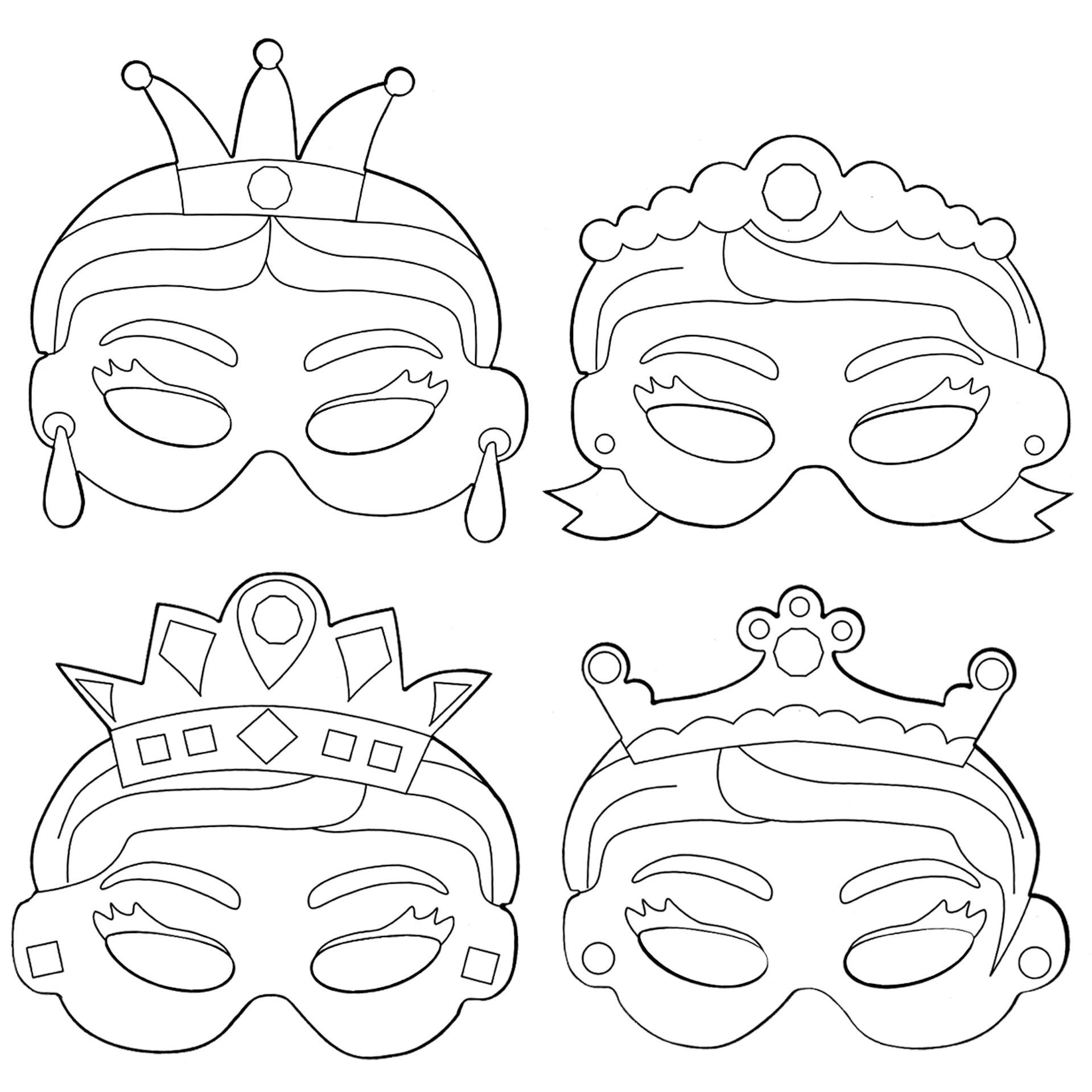 Kjøp Papirmasker prinsesser - 12 stk. fra 55.00 kr, image size:1919x1919