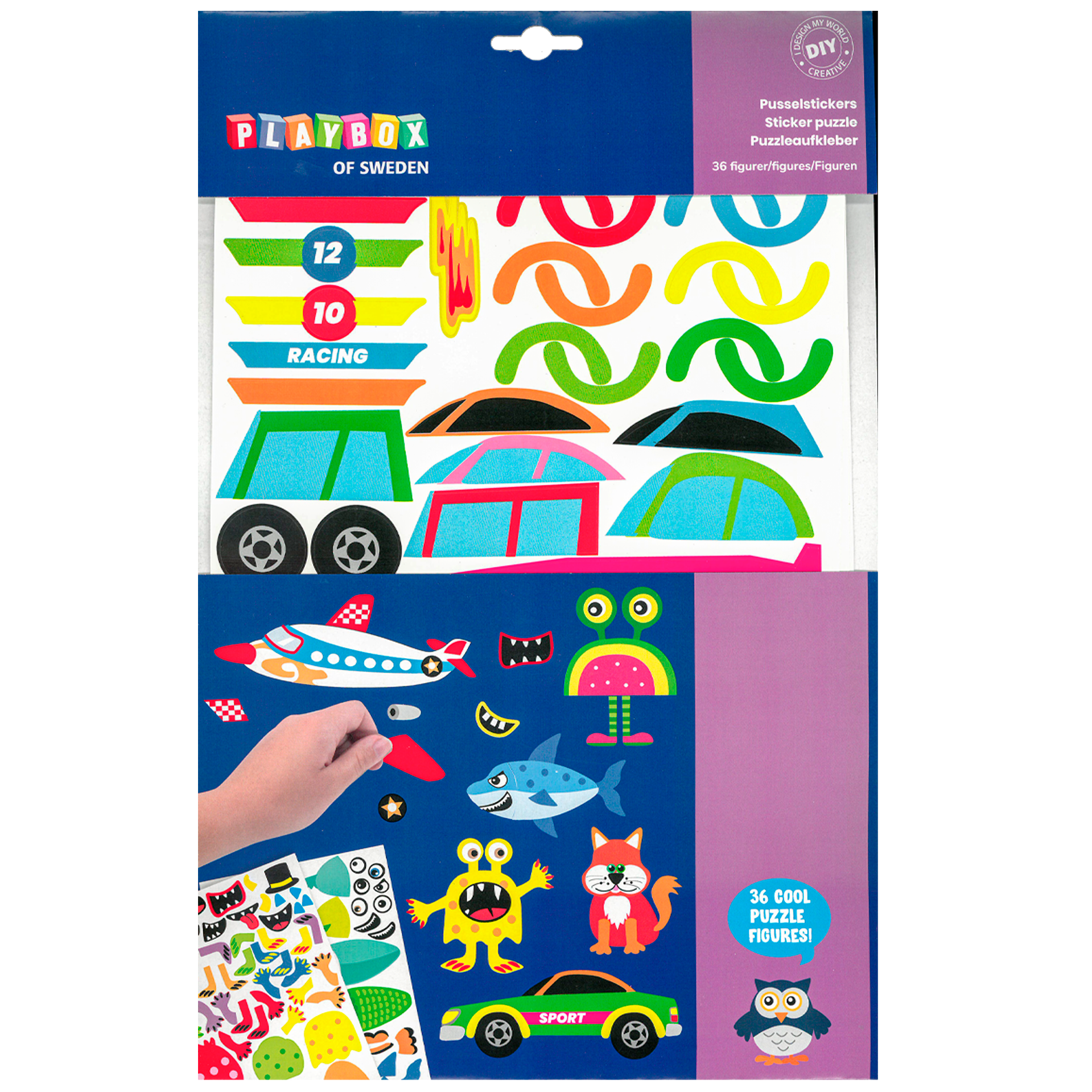 Kreative stickers, køretøjer og figurer