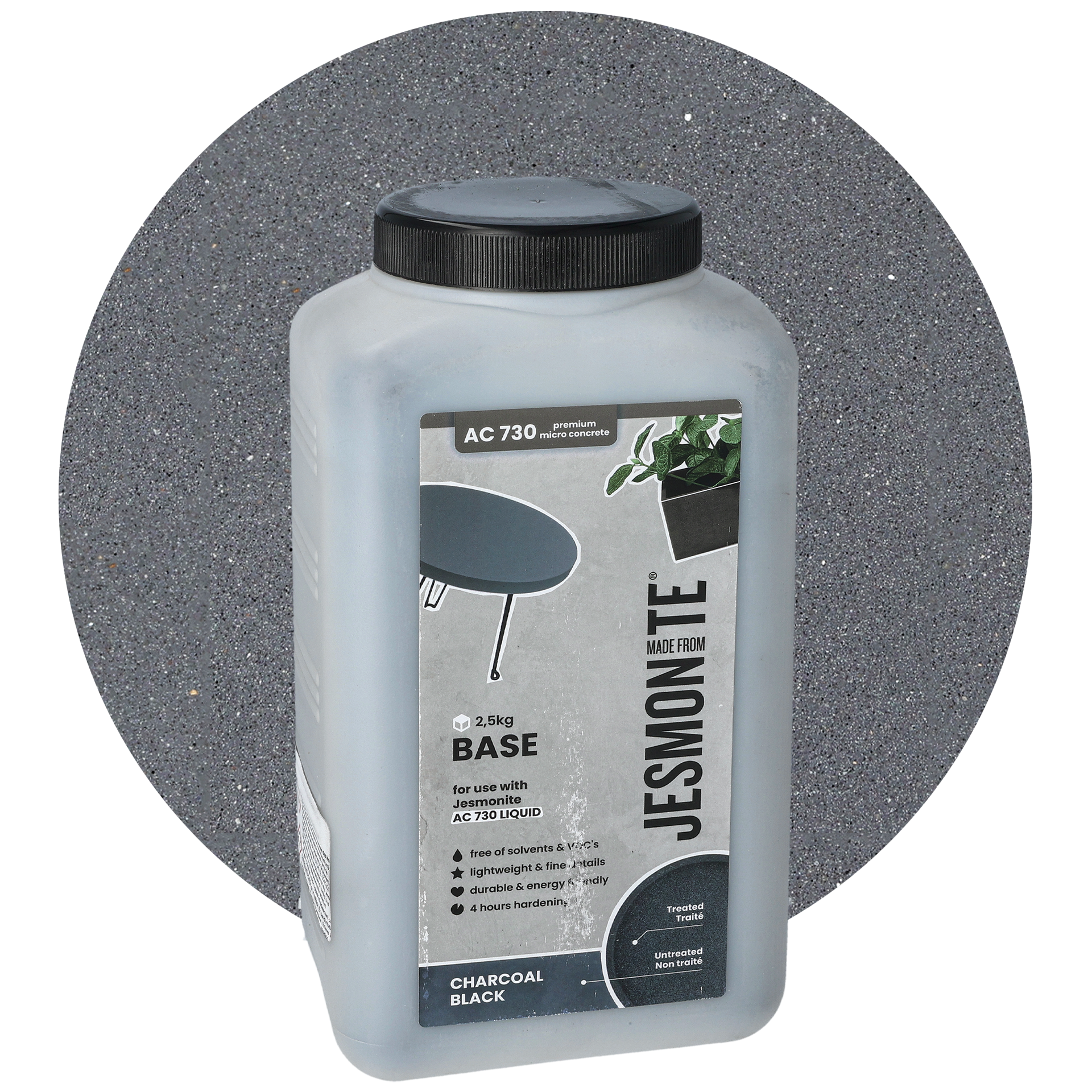 Jesmonite AC 730 base, charcoal black