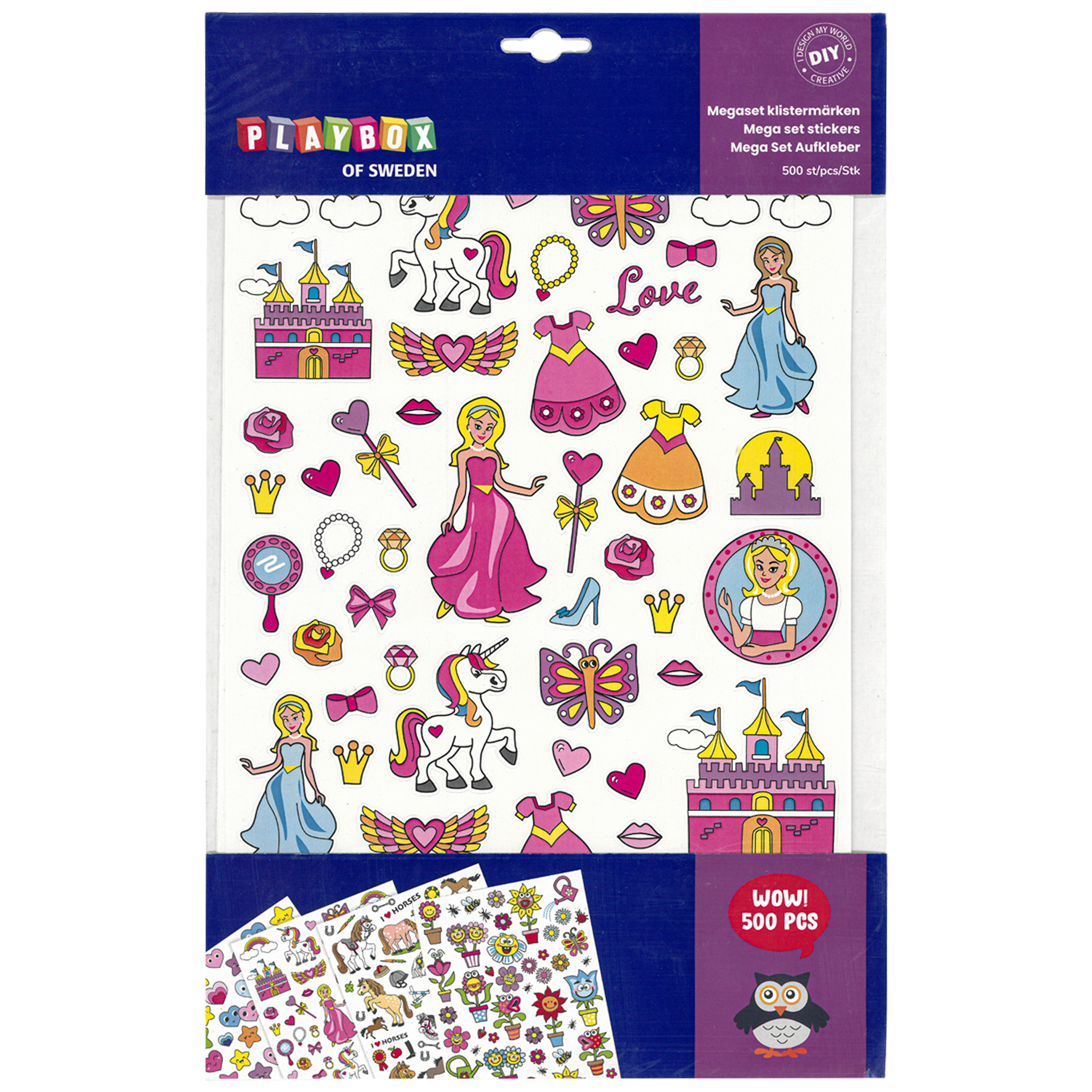 Megaset klistermärken, prinsessa
