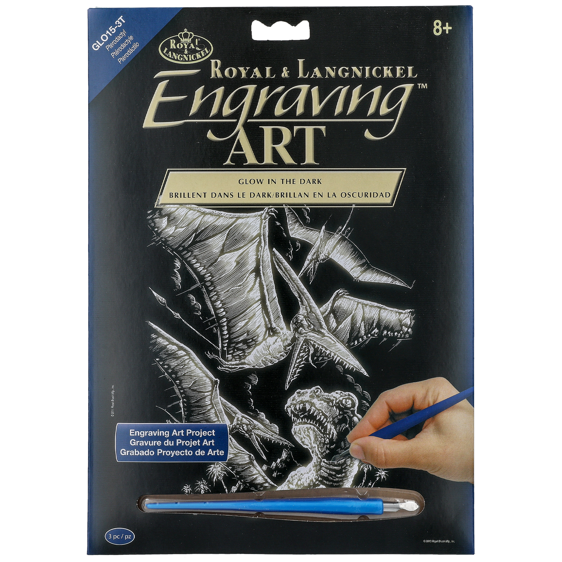 Skrapkonst glow in the dark, Dinosaurie