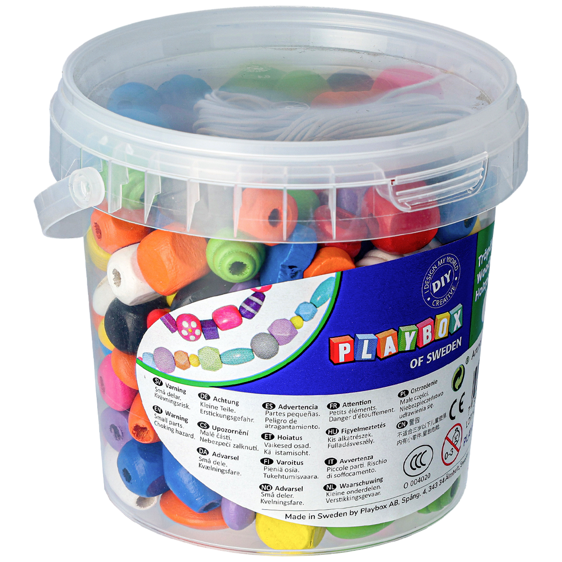 Träpärlor mix, basfärger