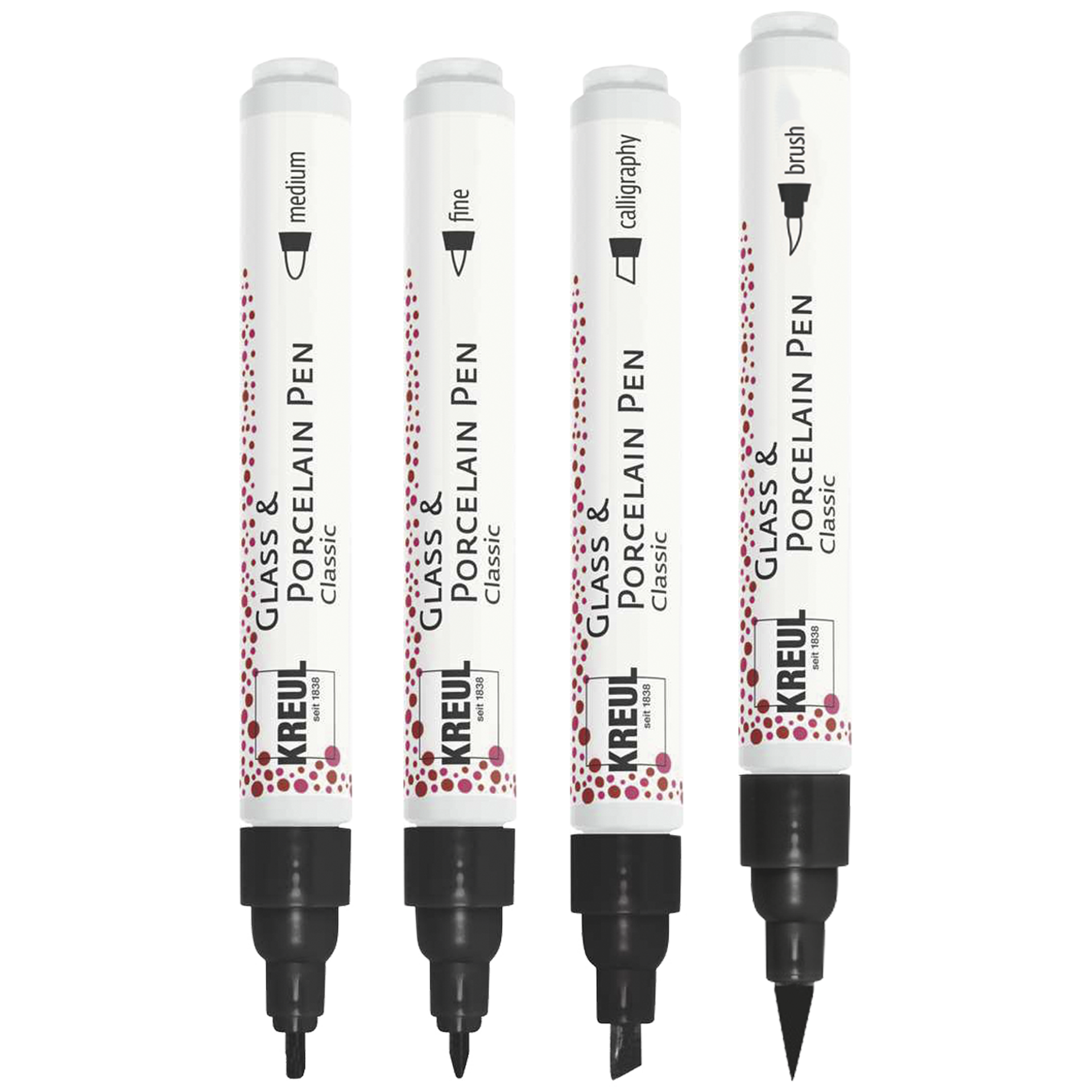 Sæt glas & porcelænspenne