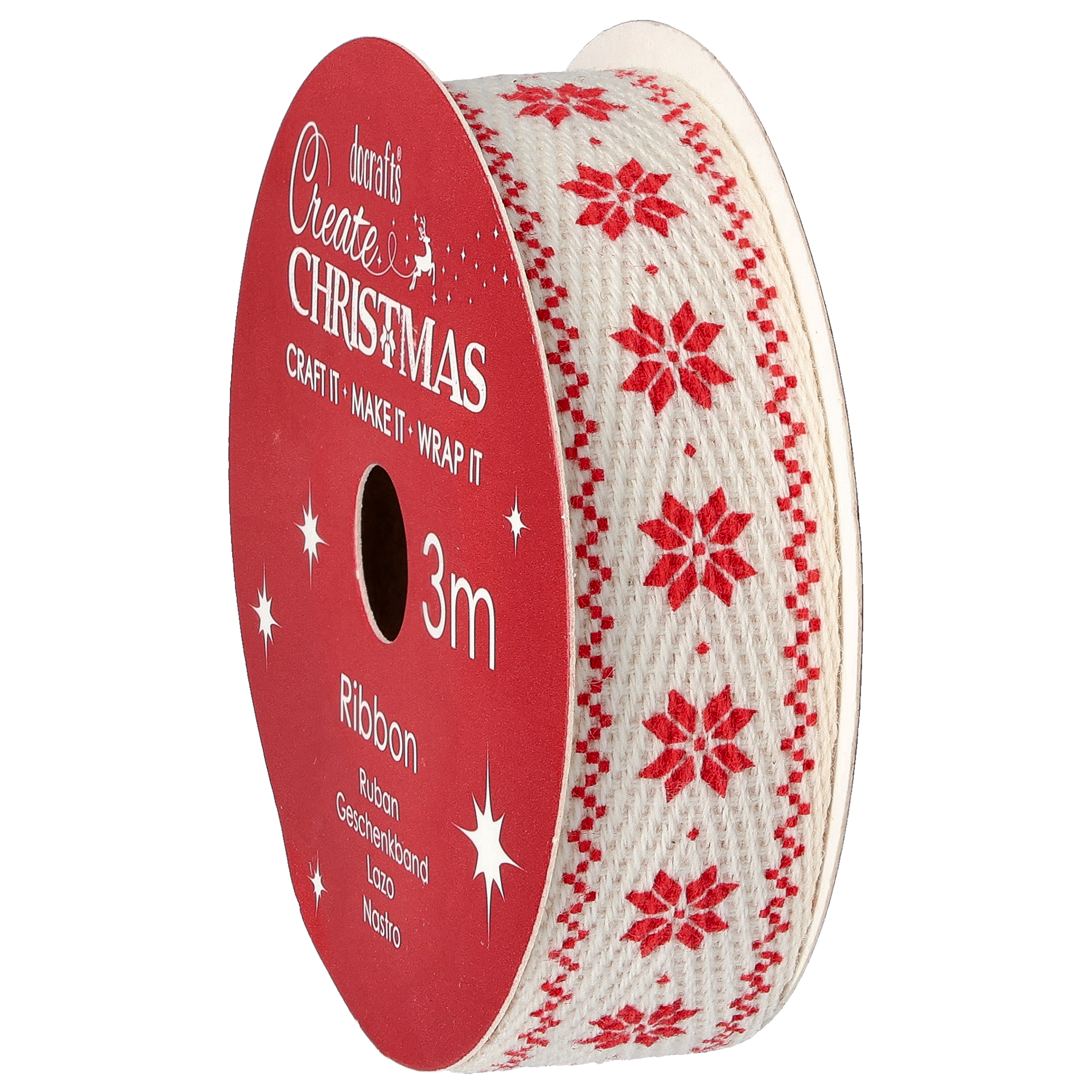 Bomuldsbånd Jul, snefnug