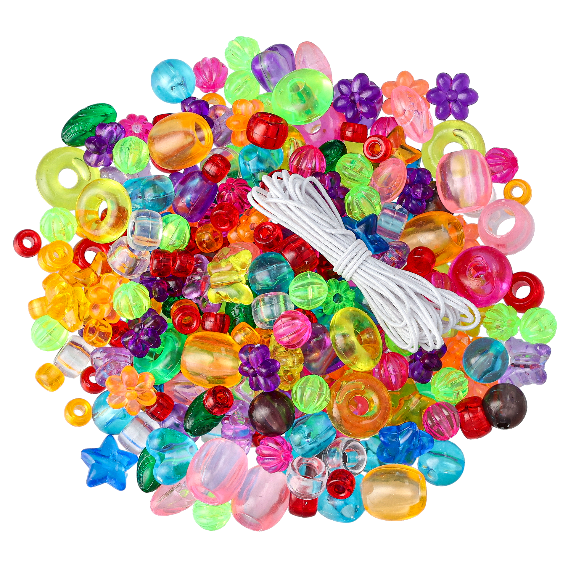 Plastpärlor, transparent