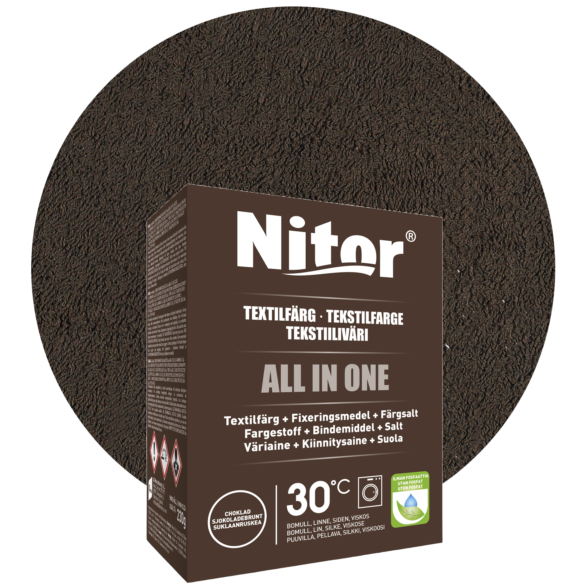 Nitor all-in-one textilfärg, brun