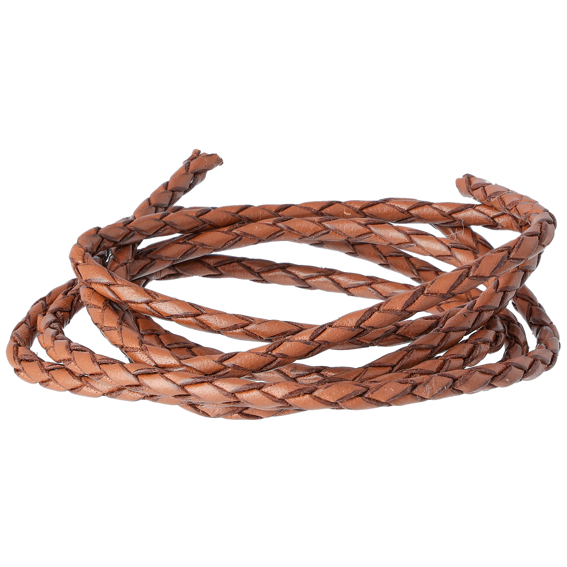 Flätad rund läderrem